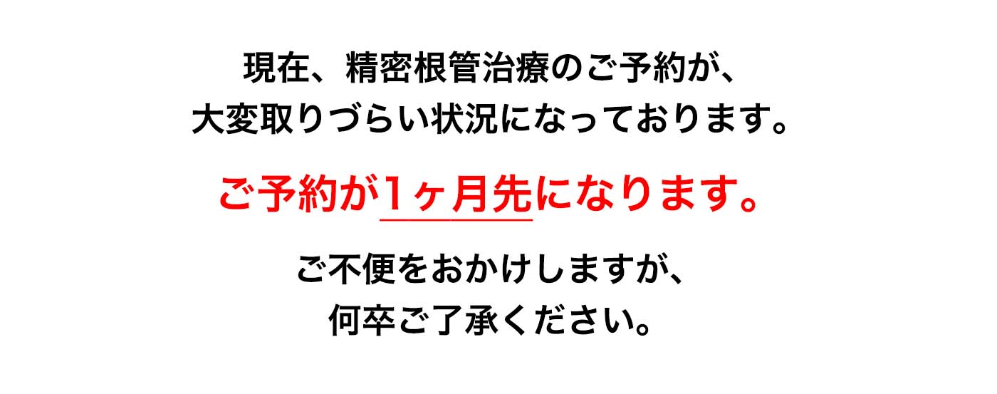 精密根管治療の予約状況